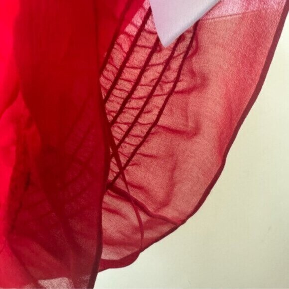 Ted Baker Floral Applique 3D Chiffon Sheer Top Blouse Crew Loose Red Box Fairy S - Picture 9 of 16